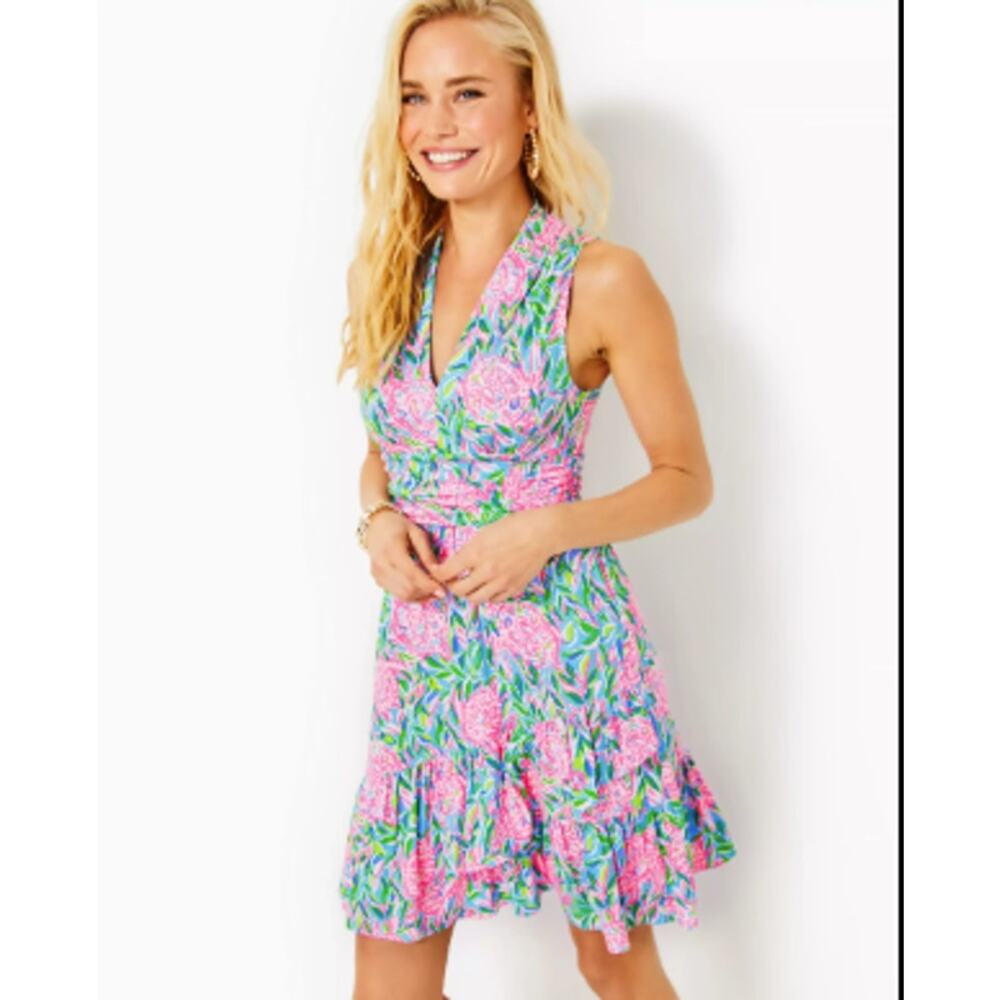 NWT! Lilly Pulitzer Annalise V-Neck Dress - Frenchie Blue - Medium